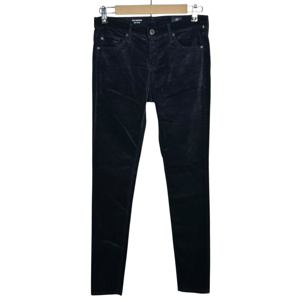 AG Adriano Goldschmied Pants Womens 27 Navy Blue Velvet Legging Super Skinny